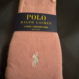Polo Ralph Lauren Pink, White and Gray Sneaker Liner Socks (3 pack)